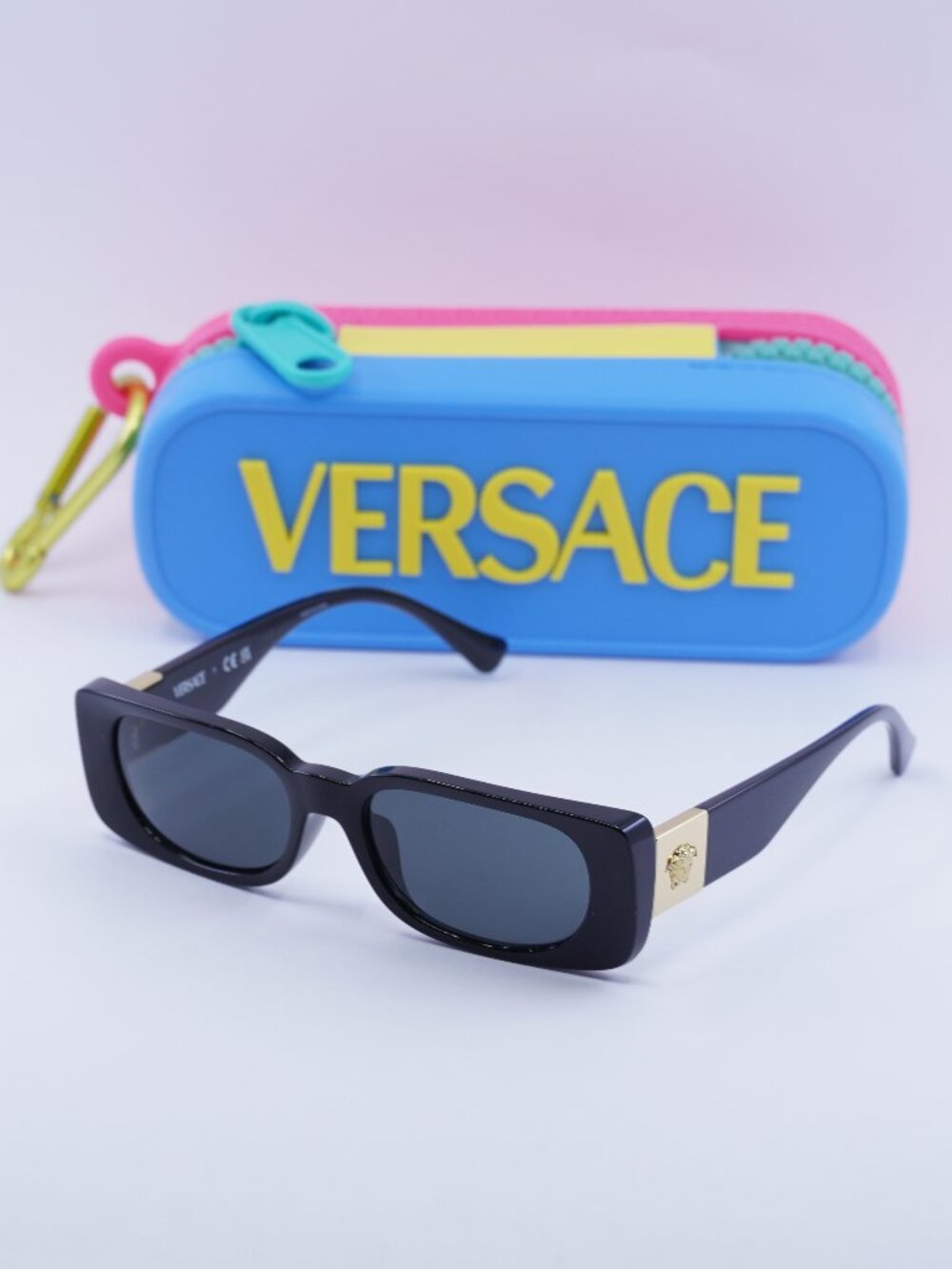 Versace Kids VK4003U GB1/87 Rectangle Sunglasses - Black/Dark Grey